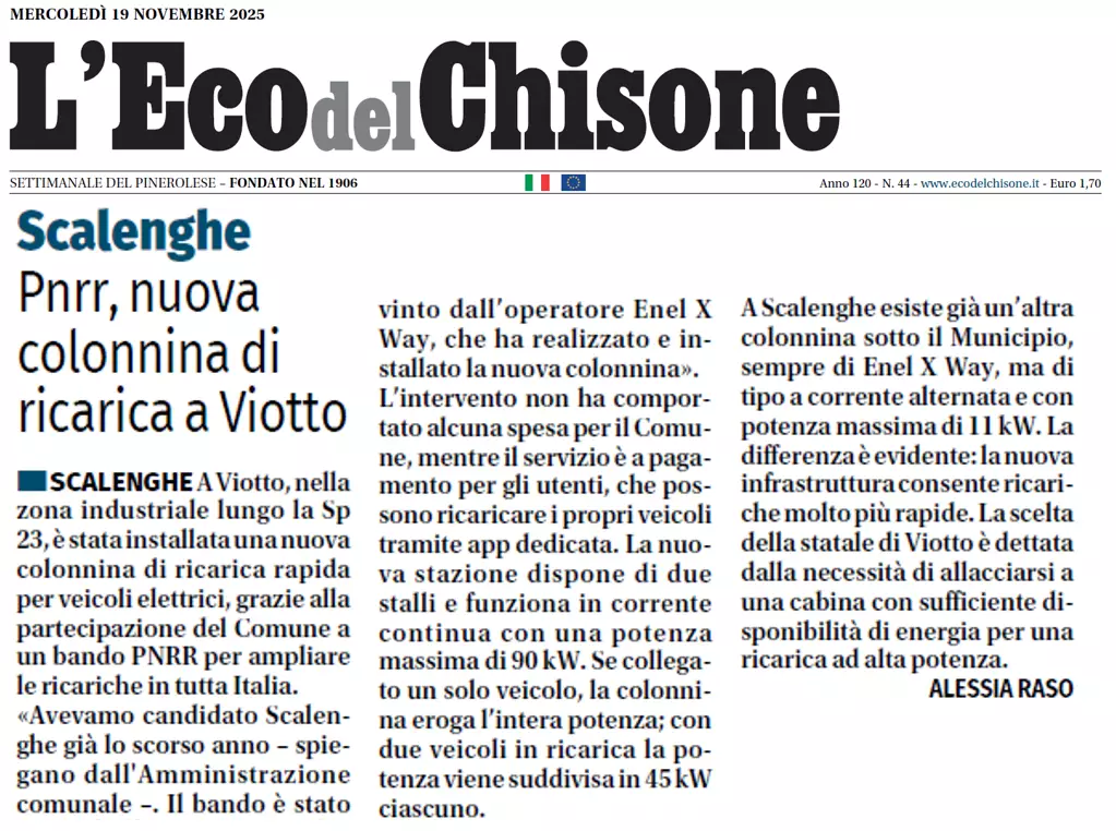L'Eco del Chisone di mercoledì 19 novembre 2025