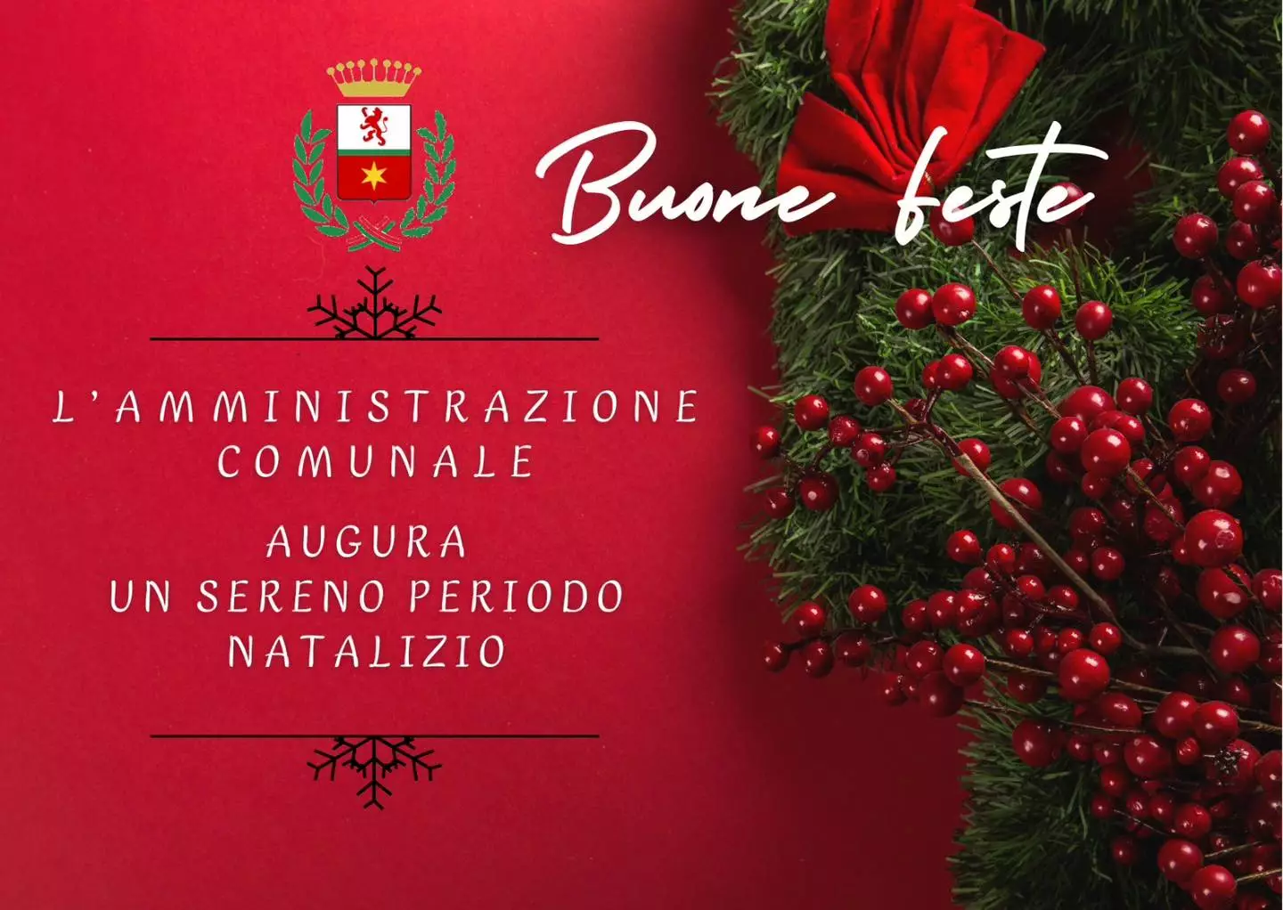 Auguri di Buone Feste dall'Amministrazione Comunale